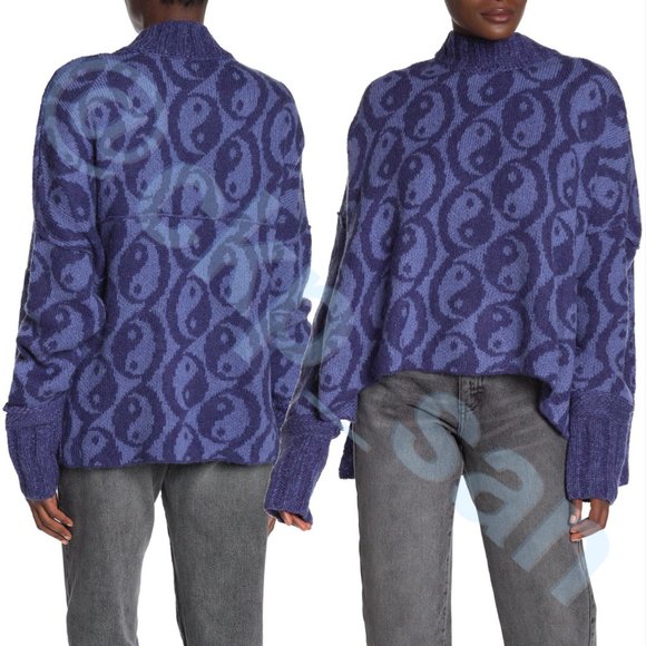 Free People Yin Yang Oversized Sweater Sz S - Picture 3 of 11